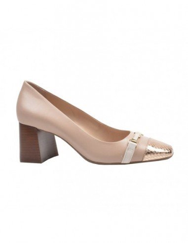 Zapato de Tacon Para Mujer Marca JORGE BISCHOFF COLOR NUDE