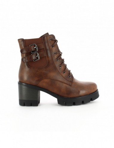 Botines para mujer marca Via Spring, color cafÃ©