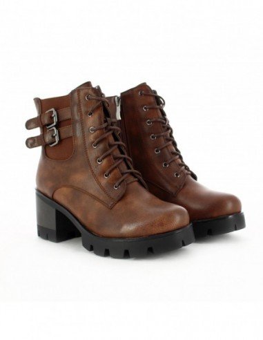 Botines para mujer marca Via Spring, color cafÃ©