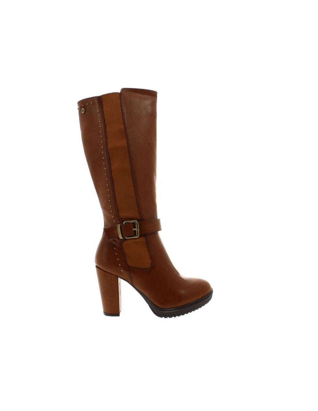 Botas CaÃ±a Alta para mujer marca XTI, color Camel.